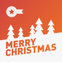 Merry Christmas Card Banner Modern Clean Design