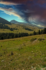 Fototapeta premium Mountains of aran valley during sunrise, Lleida