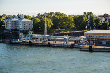 Obraz premium Terminal and gangways seen from the water side, Helsinki Finland