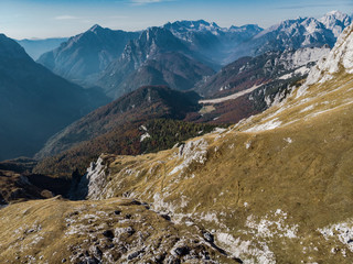 Aerial view on Julian Alps from Mangart