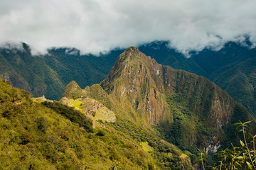 Huayna Picchu mountain at Machu Picchu Peru 
