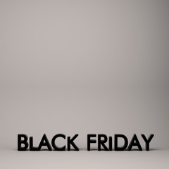 Black Friday isolated words on neutral background