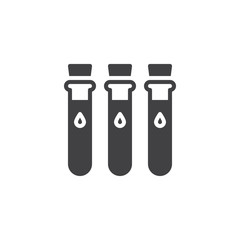 test tubes vector icon. filled flat sign for mobile concept and web design. Research beakers simple solid icon. Symbol, logo illustration. Pixel perfect vector graphics