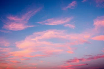 Cercles muraux Ciel Ciel coucher de soleil avec des nuages roses