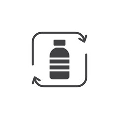 Recycling plastic bottle vector icon. filled flat sign for mobile concept and web design. Ecology simple solid icon. Symbol, logo illustration. Pixel perfect vector graphics