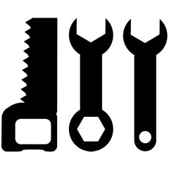 Set of icons of building tools. Vector illustration