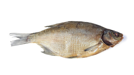 Smoked bream isolated on white