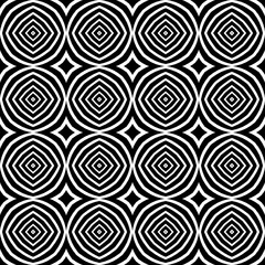 Design for printing on fabric, textile, paper, wrapper, scrapbooking. Black and white geometric background. 