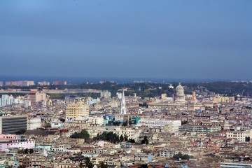 Fototapeta na wymiar Vista aérea de La Habana en Cuba.