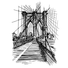 Naklejki  Most Brookliński w Nowym Jorku.