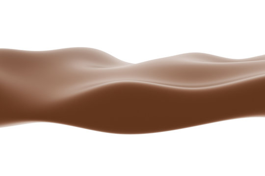 Flow of chocolate on white background