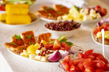 Traditional homemade romanian and moldavian food platters