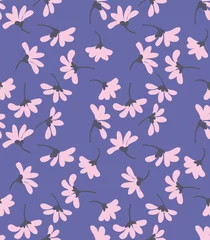 Wall murals Very peri  Seamless floral pattern in vector.