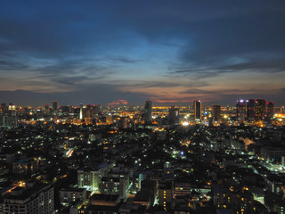 Bangkok cityscape after sunset.