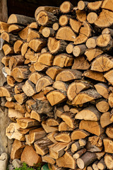 Wood logs pile pattern texture
