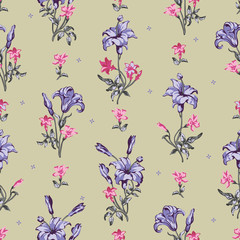 Seamless floral pattren with flower in vector.