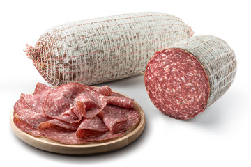 Salame on cutting board