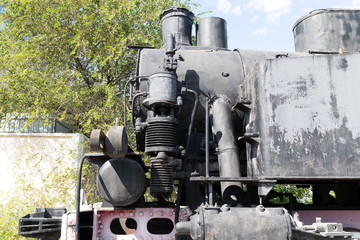 Fototapeta na wymiar part of the railway abandoned steam locomotive depot rusty old remnants