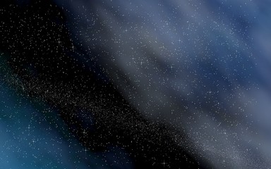 Colorful and beautiful space background. Outer space. Starry outer space texture. Templates, blue background. 3D illustration