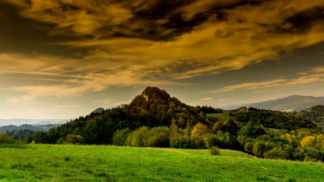 Pieniny mountains in autumn.