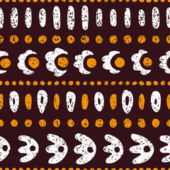 Striped seamless ethnic pattern. Vintage print for textiles, grunge texture. Vector illustration.