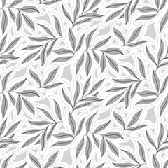 Vector seamless pattern with fall leaves. Elegant modern autumn background.