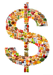 FOODFONT DOLLAR SYMBOL ON WHITE