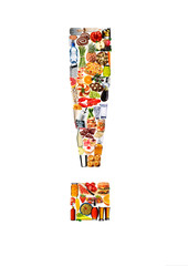 FOODFONT EXCLAMATION MARK ON WHITE