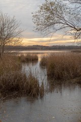 Fototapeta premium Sunset over Purgatory Creek in Autumn