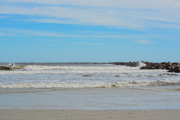 North Jetty at Huguenot Memorial Park in Duval County, Atlantic Ocean, Florida
