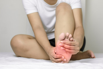 Obraz na płótnie Canvas Concept pain in the foot.