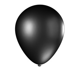 Black balloon on white background