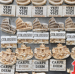 Famous Latin phrases used for souvenirs in Rome, Italy