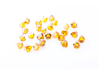 yellow synthetic diamonds in macro