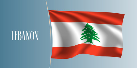 Lebanon waving flag vector illustration. Iconic design element