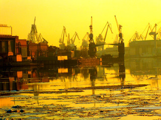 cranes in port