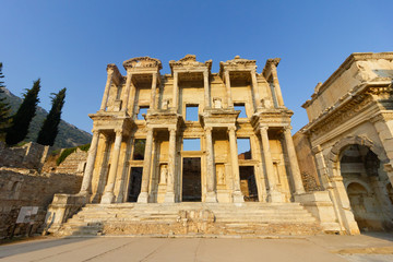 Public places A world heritage ephesus library in the historic city of Turkey.