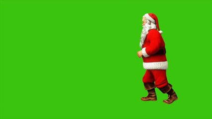 Santa claus dancing on green screen during Christmas 4k. Seamless loop animation.