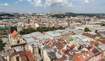 Obraz premium Aerial view of Lviv, Ukraine