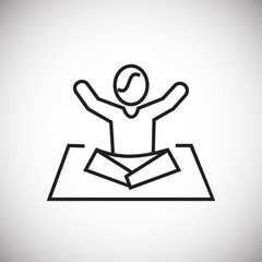 Yoga asan thin line on white background icon