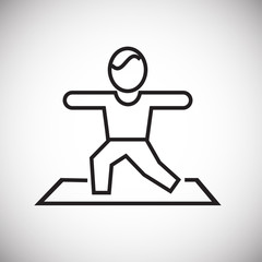Yoga asan thin line on white background icon