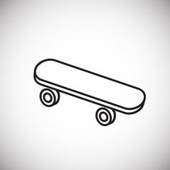 Skateboard thin line on white background icon
