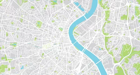 Fotobehang Urban vector city map of Bordeaux, France © ink drop
