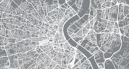 Fotobehang Stedelijke vector stadsplattegrond van Bordeaux, Frankrijk © ink drop