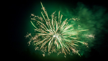 Colorful bavarian fireworks at Eging am See - Pullmann City - Bavaria - Germany