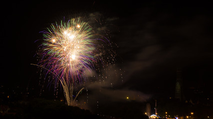 Colorful bavarian fireworks at Landshut - Bavaria - Germany