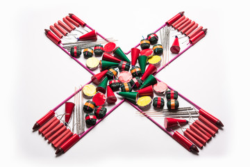 Say No to Crackers concept for Diwali greeting card