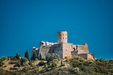 Fototapeta premium Collioure, France. Fort Saint Elme In Sunny Spring Day. Old Medi