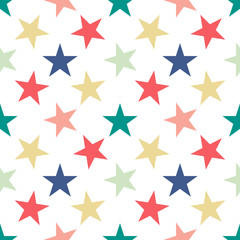 Obraz premium Seamless pattern with stars on white background. Vector illustration.