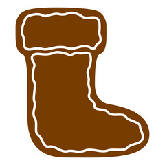 Christmas boot gingerbread cookie. Vector illustration design